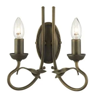 ELSTEAD OLIVIA OV2 BLK/GOLD 2Lt Wall Light