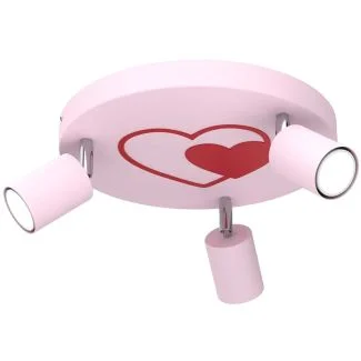 LUMINEX 9403 spot Fun Heart light pink plate dia 300, 3xGU10
