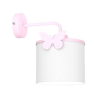 LUMINEX 9407 kinkiet Sweet Butterfly pink, shade dia 180/h 150 white 1xE27