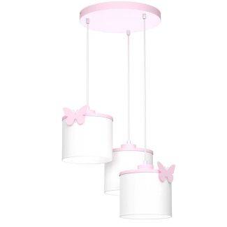 LUMINEX 9409 żyrandol Sweet Butterfly pink, shade dia 180/h 150 white 3xE27