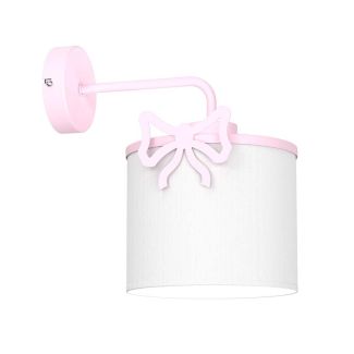 LUMINEX 9434 kinkiet Sweet Bow pink, shade dia 180/h 150 white 1xE27