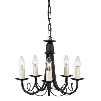ELSTEAD MINSTER MN5 BLACK 5Lt Chandelier/Semi-Flush