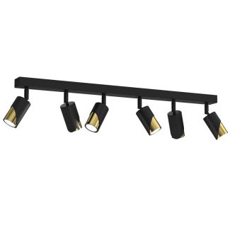 LUMINEX 9635 spot Shift line bar 900, black/gold 6xGU10