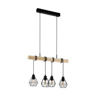 EGLO 43132 LAMPA TOWNSHEND 5 OPRAWA WISZĄCA HL/4 SCHWARZ/EICHE-OPTIK TOWNSHEND 5
