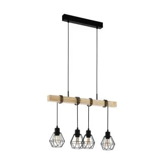 EGLO 43132 LAMPA TOWNSHEND 5 OPRAWA WISZĄCA HL/4 SCHWARZ/EICHE-OPTIK TOWNSHEND 5