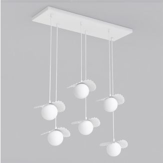 EMIBIG 1759/6 FLORA 6 WHITE OPAL Lampa wisząca
