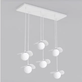 EMIBIG 1759/6 FLORA 6 WHITE OPAL Lampa wisząca