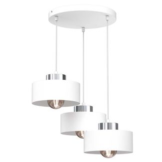 LUMINEX 9845 żyrandol Marti plate dia 300 mm white/chrome 3xE27