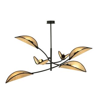 EMIBIG 1108/6 LAMPA SUFITOWA LOTUS 6 BLACK/RATTAN