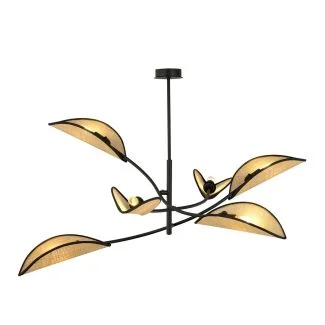 EMIBIG 1108/6 LAMPA SUFITOWA LOTUS 6 BLACK/RATTAN