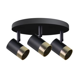 CANDELLUX 98-27443 TOBI LAMPA SUFITOWA PLAFON CZARNY 3X15W GU10 KLOSZ CZARNY+ZŁOTY