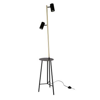 CANDELLUX 52-00019 PERRET LAMPA PODŁOGOWA CZARNY+ZŁOTY MATOWY 2X15W GU10 KLOSZ CZARNY