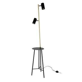 CANDELLUX 52-00019 PERRET LAMPA PODŁOGOWA CZARNY+ZŁOTY MATOWY 2X15W GU10 KLOSZ CZARNY