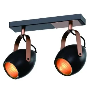CANDELLUX 92-81797 ANICA LAMPA SUFITOWA LISTWA CZARNY 2X40W E14 ODBŁYŚNIK ZŁOTY