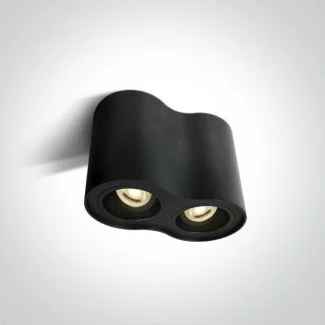 ONE LIGHT 12205Y/B Nemea 2 czarna oprawa sufitowa z oprawką GU10 MR16 2x10W