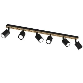 LUMINEX 9986 Spot Terra line 800 black/wood/black swivel 6xGU10