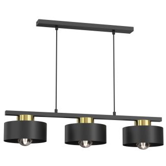 LUMINEX 9998 żyrandol Marti black/gold 3xE27