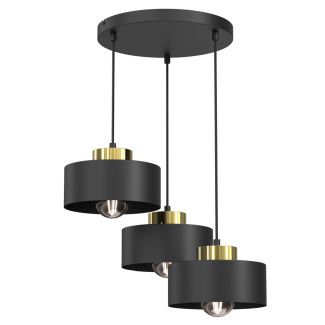 LUMINEX 9999 żyrandol Marti plate dia 300 black/gold 3xE27