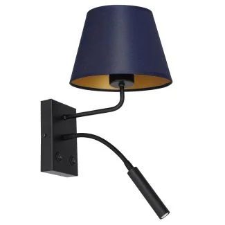 LUMINEX 3577 oprawa ścienna Arden kinkiet czarny niebieski złoty