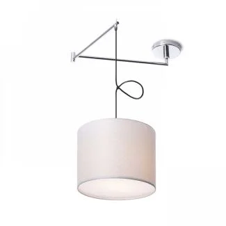 RENDL R11978 BROADWAY wisząca z ramieniem biała chrom 230V E27 42W