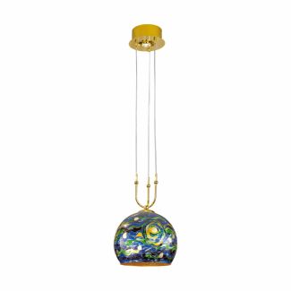 KOLARZ 0392.31+1L.3.AQ.BG LUNA lampa wisząca złoto 24K