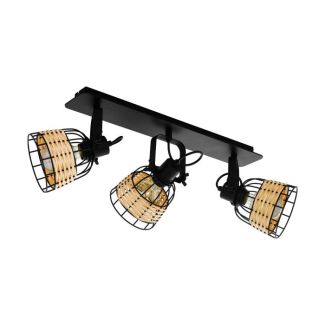 EGLO 43326 LAMPA ANWICK 1 SPOT BALKEN/3 E27 SCHWARZ/RATTAN ANWICK 1