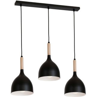 LUMINEX 1193 żyrandol listwa Noak black/natural wood 3