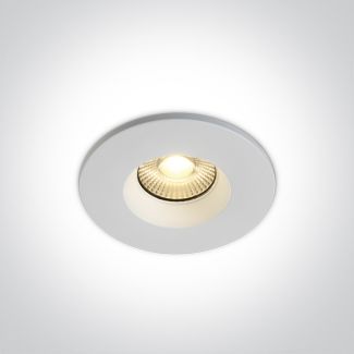 ONE LIGHT 10107DF/W Miliu ognioodporny biały wpust COB LED IP65 3000K 7W dimmmable