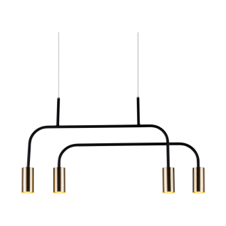 ANTIGO Lampa wisząca Vai 4 - Mosiądz polerowany-czarna (580 mm) 8839