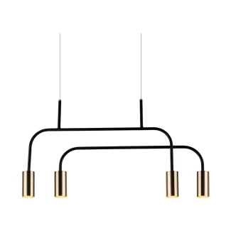 ANTIGO Lampa wisząca Vai 4 - Mosiądz polerowany-czarna (580 mm) 8839