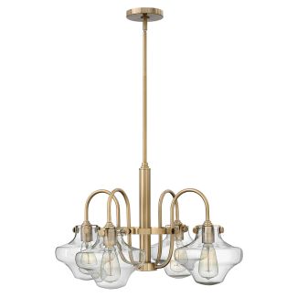 ELSTEAD Congress HK-CONGRESS4-B-BC 4 Light Clear Glass Chandelier - Brushed Caramel