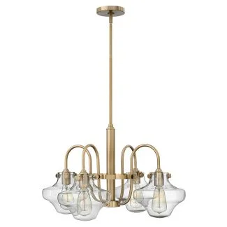 ELSTEAD Congress HK-CONGRESS4-B-BC 4 Light Clear Glass Chandelier - Brushed Caramel