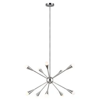 ELSTEAD Jax FE-JAX10-PN 10 Light Chandelier - Polished Nickel