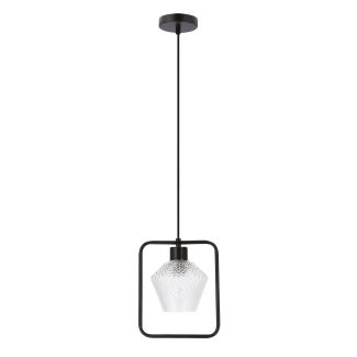 CANDELLUX 31-26842 NIKO LAMPA WISZĄCA CZARNY 1X40W E27 KLOSZ BEZBARWNY KARBOWANY