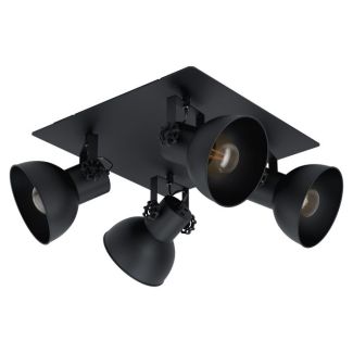 EGLO 43434 LAMPA BARNSTAPLE 2 SPOT QUADRAT/4 SCHWARZ/HOLZ SW BARNSTAPLE 1