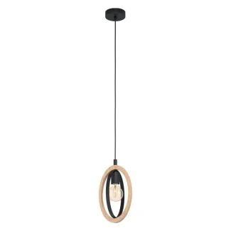 EGLO 43461 LAMPA BASILDON OPRAWA WISZĄCA HL/1 E27 SCHWARZ/HOLZ BASILDON