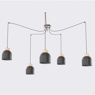 EMIBIG 1626/5 KRU 5 BLACK LAMPA WISZĄCA