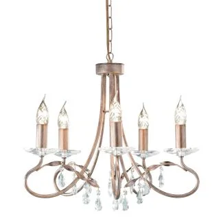 ELSTEAD CHRISTINA CRT5 SILVER/GOLD 5Lt Chandelier/Semi-Flush