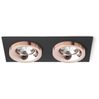 RENDL R13258 SHARM SQ II wpuszczana czarna miedź/miedź 230V LED 2x10W 24° 3000K