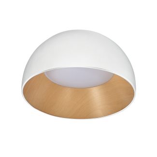 CANDELLUX 13-24145 LIGURIA LAMPA SUFITOWA PLAFON BIAŁO DREWNIANY 18W LED 35 CM KLOSZ BIAŁY