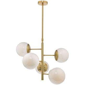 DAR BOM0535 BOMBAZINE 5LT PENDANT NATURAL BRASS CW GLS SHDS