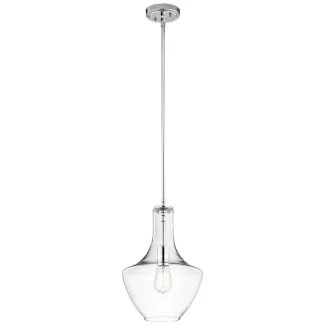 ELSTEAD Everly KL-EVERLY-P-S-CH 1 Light Small Pendant - Chrome
