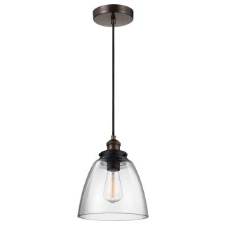ELSTEAD Baskin FE-BASKIN-P-B-BR 1 Light Pendant - Aged Brass/Dark Weathered Zinc
