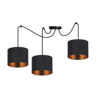 CANDELLUX 33-00859 CANDIDA P LAMPA WISZĄCA CZARNY 3X40W E27 ABAŻUR CZARNY