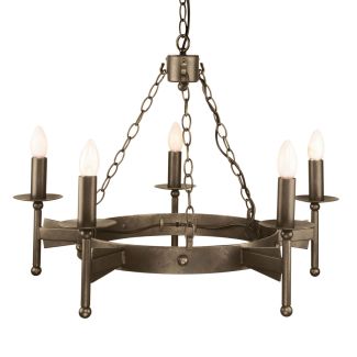 ELSTEAD CROMWELL CW5 OLD BRZ 5Lt Chandelier