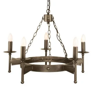 ELSTEAD CROMWELL CW5 OLD BRZ 5Lt Chandelier