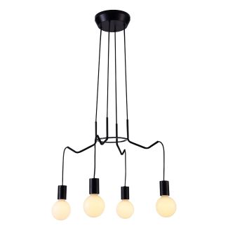 CANDELLUX 34-71019 BASSO LAMPA WISZĄCA 4X40W E27 CZARNY MATOWY