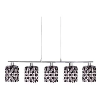 CANDELLUX 35-35724 ROYAL ZWIS 5X40W G9 CHROM+KRYSZTAŁKI CZARNE