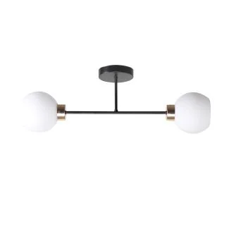 CANDELLUX 32-21069 AMANDA LAMPA SUFITOWA CZARNY+ZŁOTY 2X40 E27 KLOSZ BIAŁY