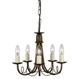 ELSTEAD MINSTER MN5 BLK/GOLD 5Lt Chandelier/Semi-Flush